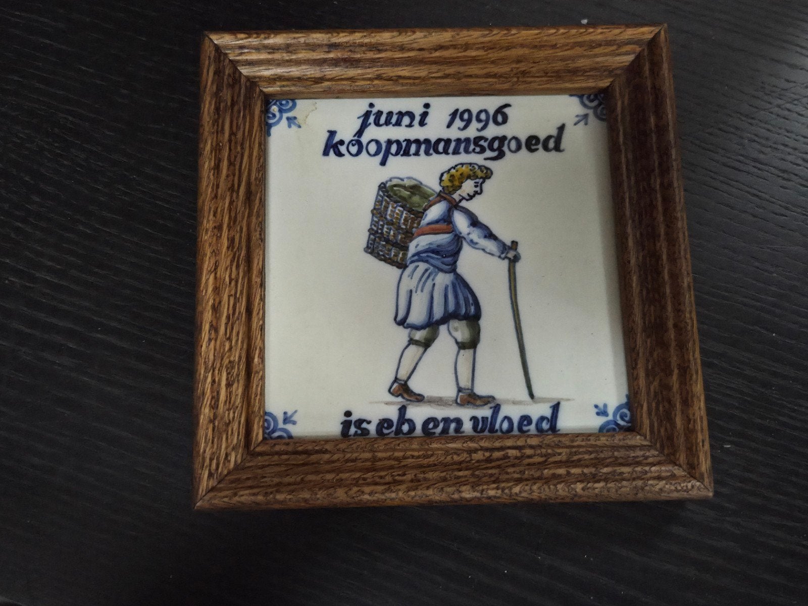 Delfts Blauw Tegeltje Juni 1996 Koopmansgoed, Antiek en Kunst, Ophalen of Verzenden