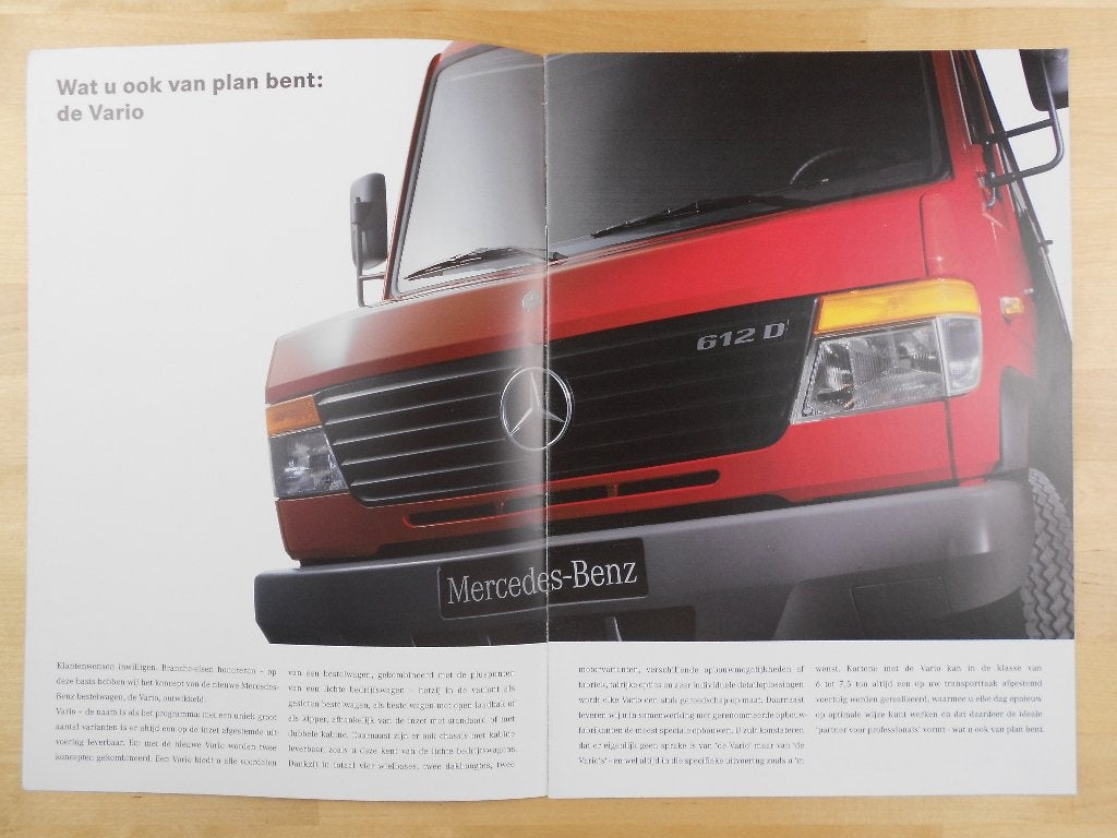 Mercedes Vario Brochure 1996 – 612 614 812 814, Zo goed als nieuw, Mercedes-Benz, Mercedes, Ophalen of Verzenden