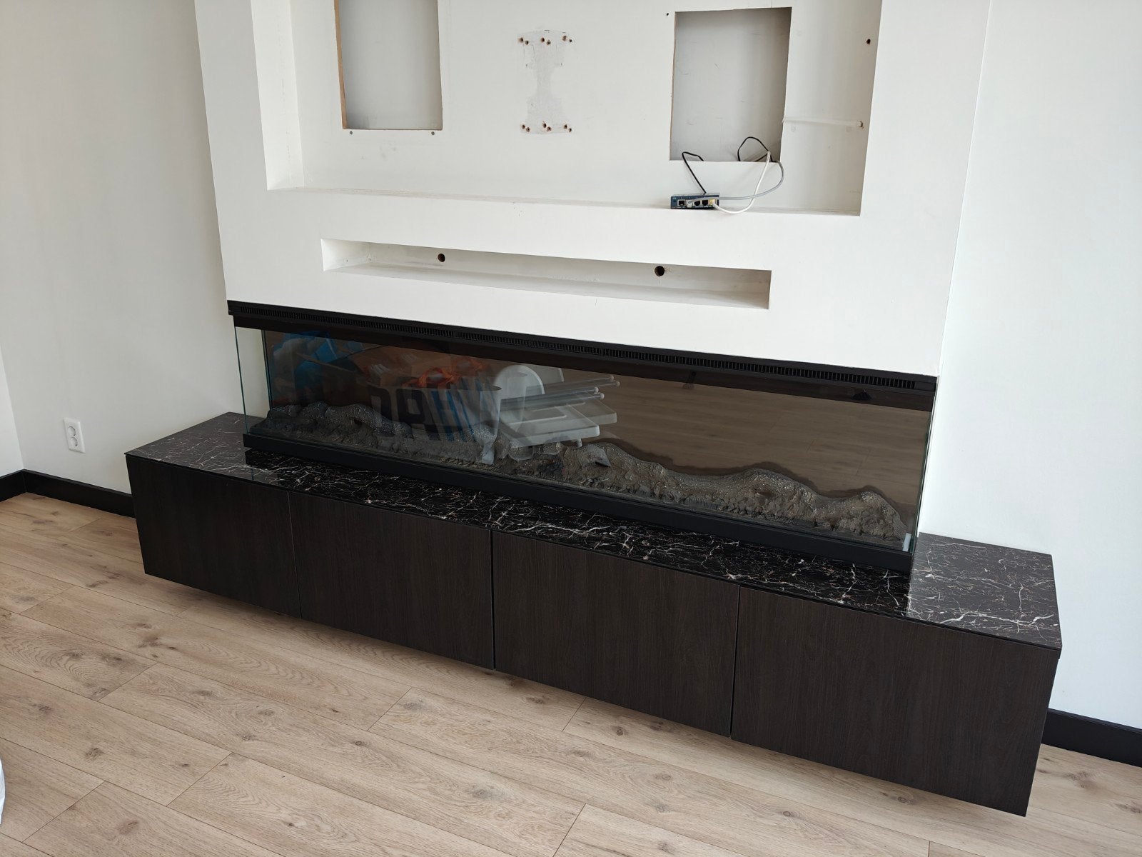 Elektrische Inbouw Sfeerhaard met Afstandsbediening 182cm, Ophalen, Gebruikt, Inbouwhaard, Elektrische haard
