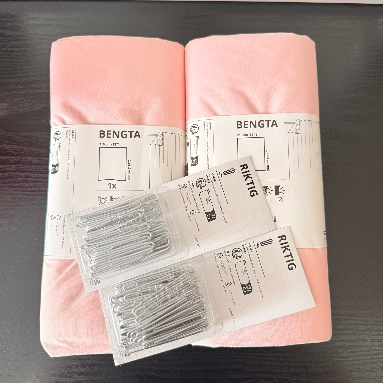 IKEA BENGTA Verduisterende Gordijnen Roze (2x), Huis en Inrichting, Stoffering | Gordijnen en Lamellen, Verduisterend, Nieuw, Ophalen of Verzenden