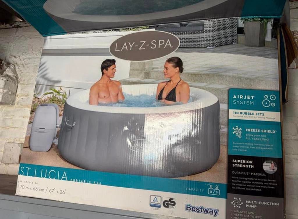 Lay-Z-Spa St. Lucia Opblaasbare Jacuzzi - Nieuw in doos, Ophalen, Zo goed als nieuw, Filter