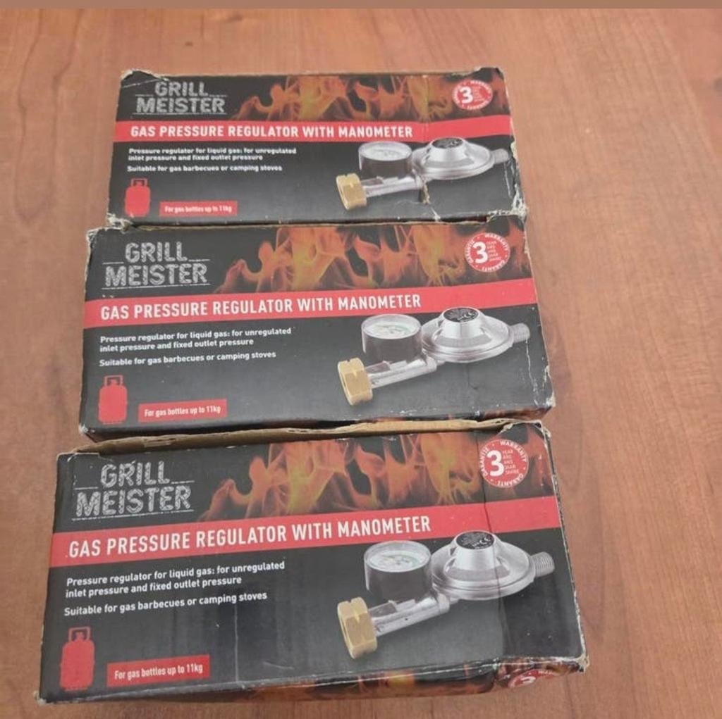 Grill Meister Gasdrukregelaar met manometer (Nieuw), Ophalen