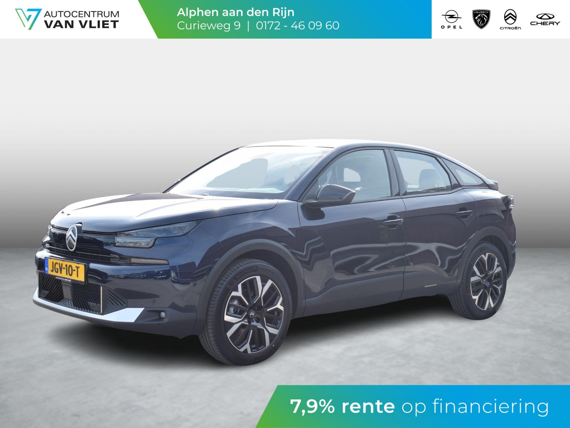Citroen Ë-C4 Business 156pk Extended range 54 kWh SOH 99% |, Auto's, Gebruikt, Zwart, 156 pk, Blauw