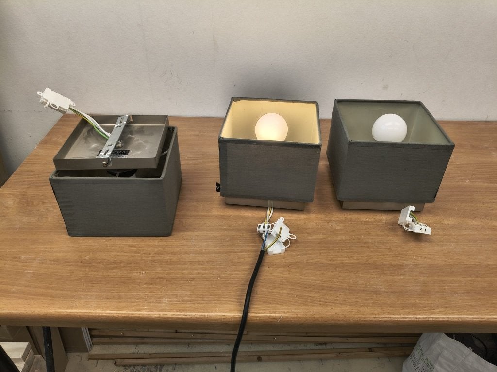 Qazqa 93483 moderne plafonniere 3 stuks! 2,50 euro p/st, Ophalen, Gebruikt, Qazqa, Inclusief lichtbron