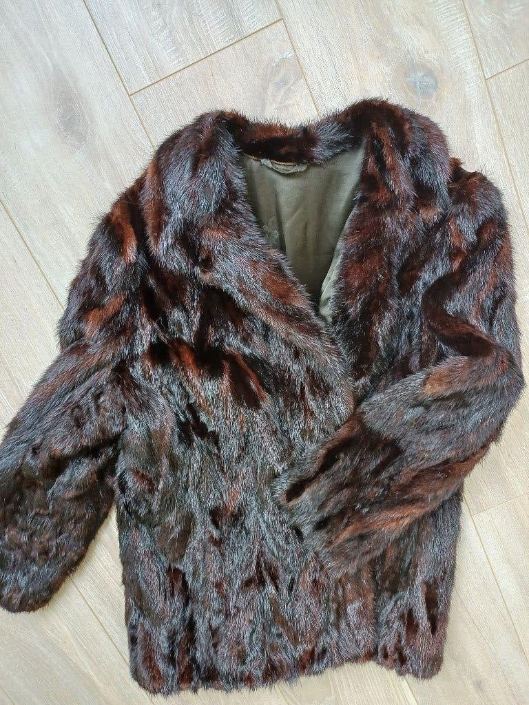 Bontjas nerts vintage, Ophalen of Verzenden, Zo goed als nieuw, Maat 42/44 (L), Bruin