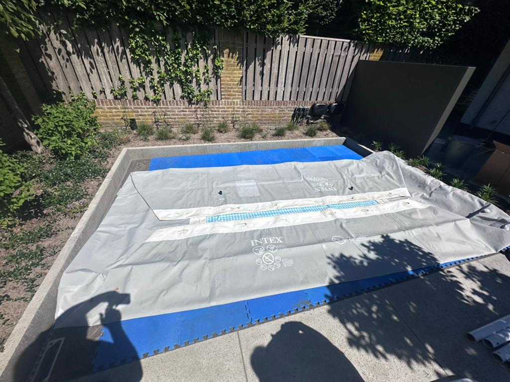 Intex Opzetzwembad 4x2x1mtr. compleet, Tuin en Terras, Ophalen, Zo goed als nieuw