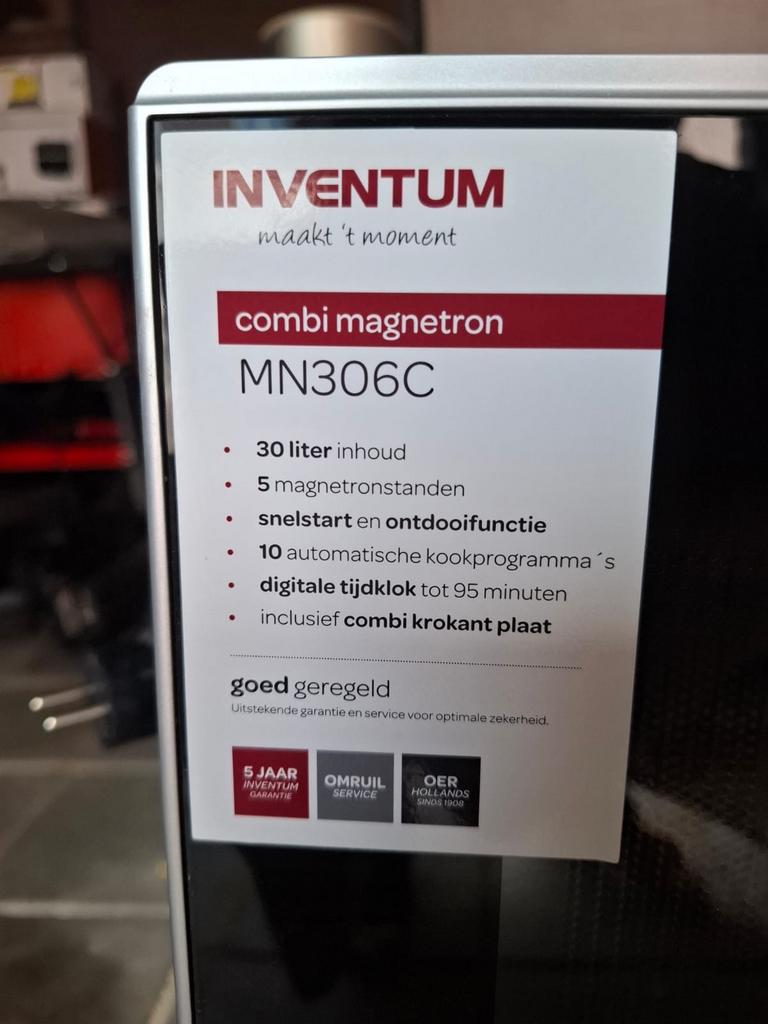 Nieuwe Inventum MN306C aanrecht combimagnetron, Ophalen, Combimagnetron, Grill, Nieuw