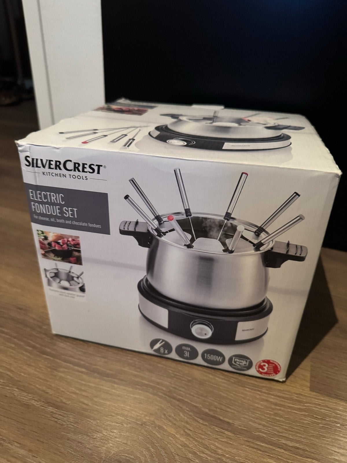 SilverCrest Elektrische Fondueset SFE 1500 D3 - Z.G.A.N., Ophalen, Zo goed als nieuw, Elektrisch, Fondueset