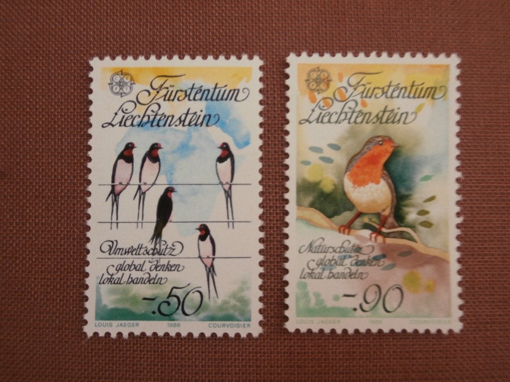 LIECHTENSTEIN 1986; NATUURBESCHERMING/VOGELS, Verzenden, Postfris, Dier of Natuur