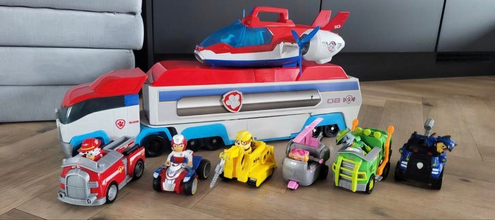 Paw Patroller incl Air Patroller + vele figuren, Ophalen, Gebruikt