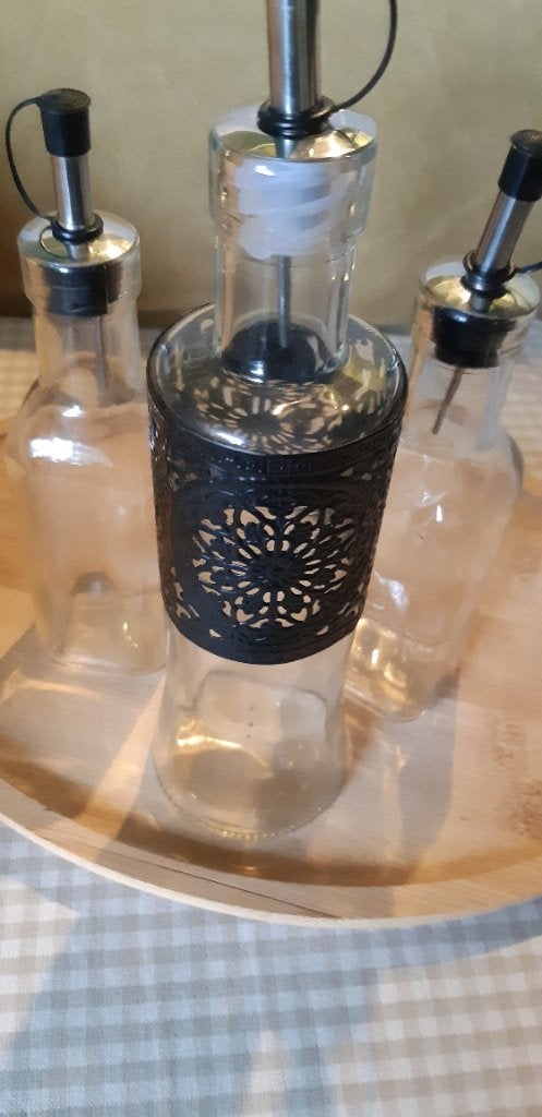 Olijfolie flessen Gothic steampunk stijl, Huis en Inrichting, Overige typen, Ophalen of Verzenden, Nieuw, Glas