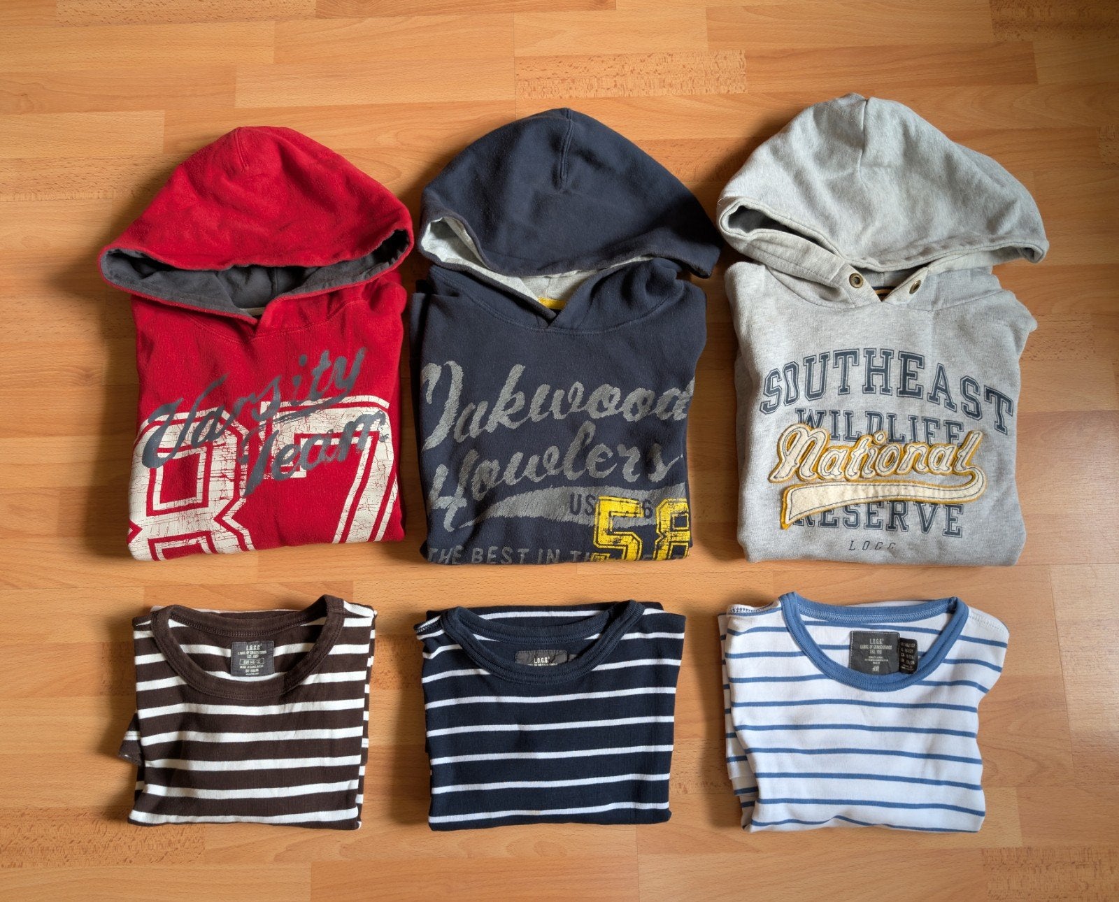 H&M hoodie 3 stuks + longsleeve 3 stuks - maat 146-152, Ophalen of Verzenden, Gebruikt, Maat 146
