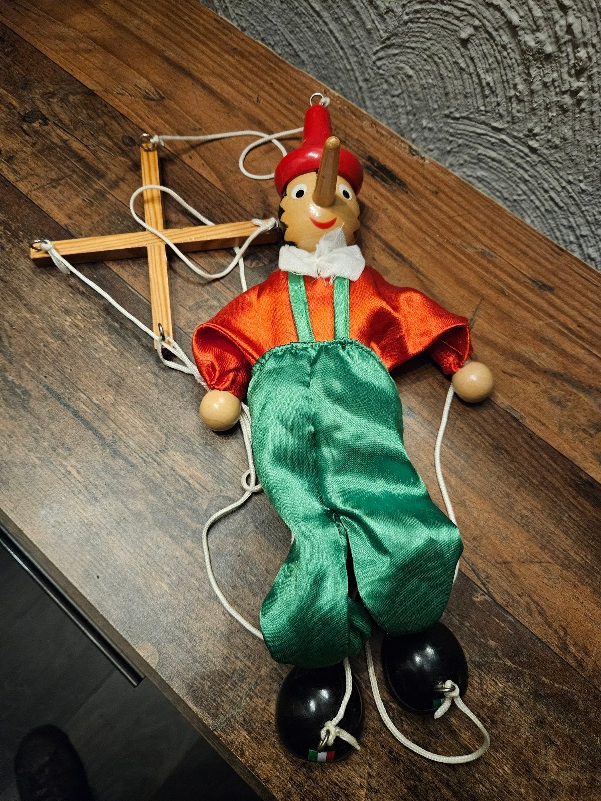 Vintage houten Pinokkio marionetpop - Handgemaakt, Verzamelen, Ophalen of Verzenden, Zo goed als nieuw