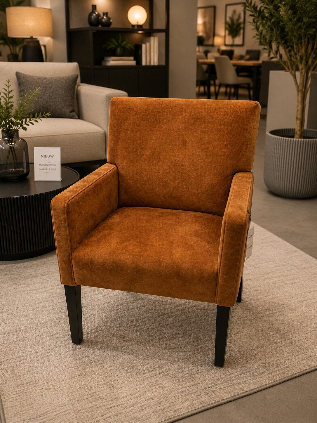 Comfortabele oranje fauteuil - Modern design, Ophalen, Nieuw, 75 tot 100 cm, Stof