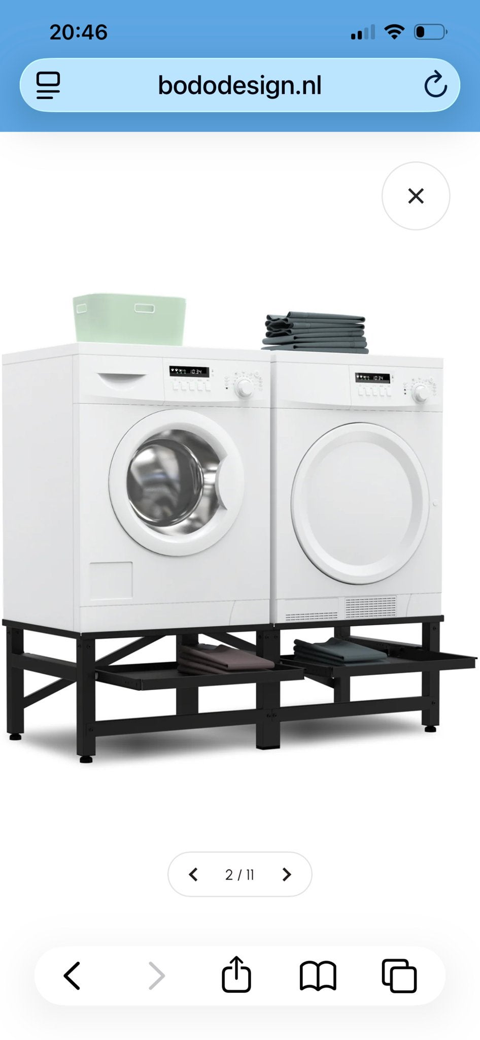 Bodo Dubbele Wasmachine Verhoger met Uitschuifbare Plank, Witgoed en Apparatuur, Ophalen, Gebruikt