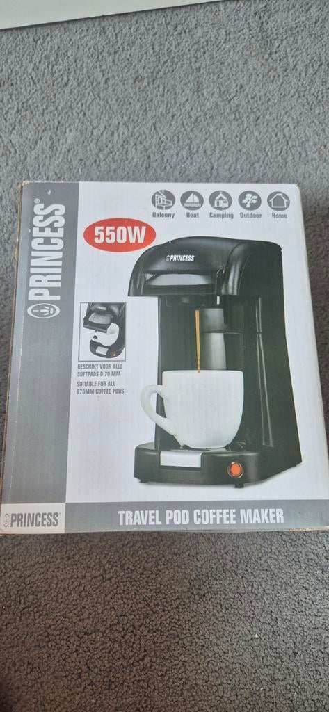 Princess Travel Pod Koffiezetapparaat 550W, Witgoed en Apparatuur, Ophalen, Koffiepads en cups, 1 kopje, Koffiemachine