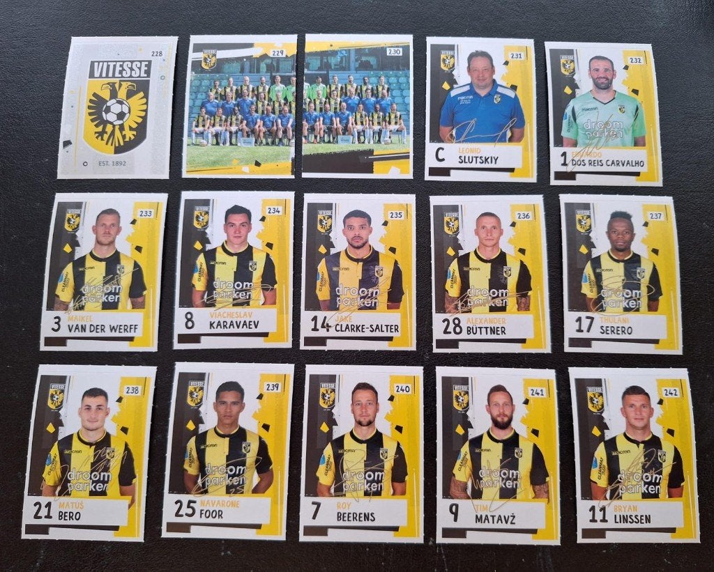 Complete set stickers Vitesse 2018-19, Ophalen of Verzenden, Zo goed als nieuw, Vitesse, Poster, Plaatje of Sticker