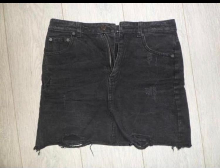 Jeans rok, maat 36, merk Stradivarius, Zwart, Ophalen of Verzenden, Zo goed als nieuw, Maat 36 (S)