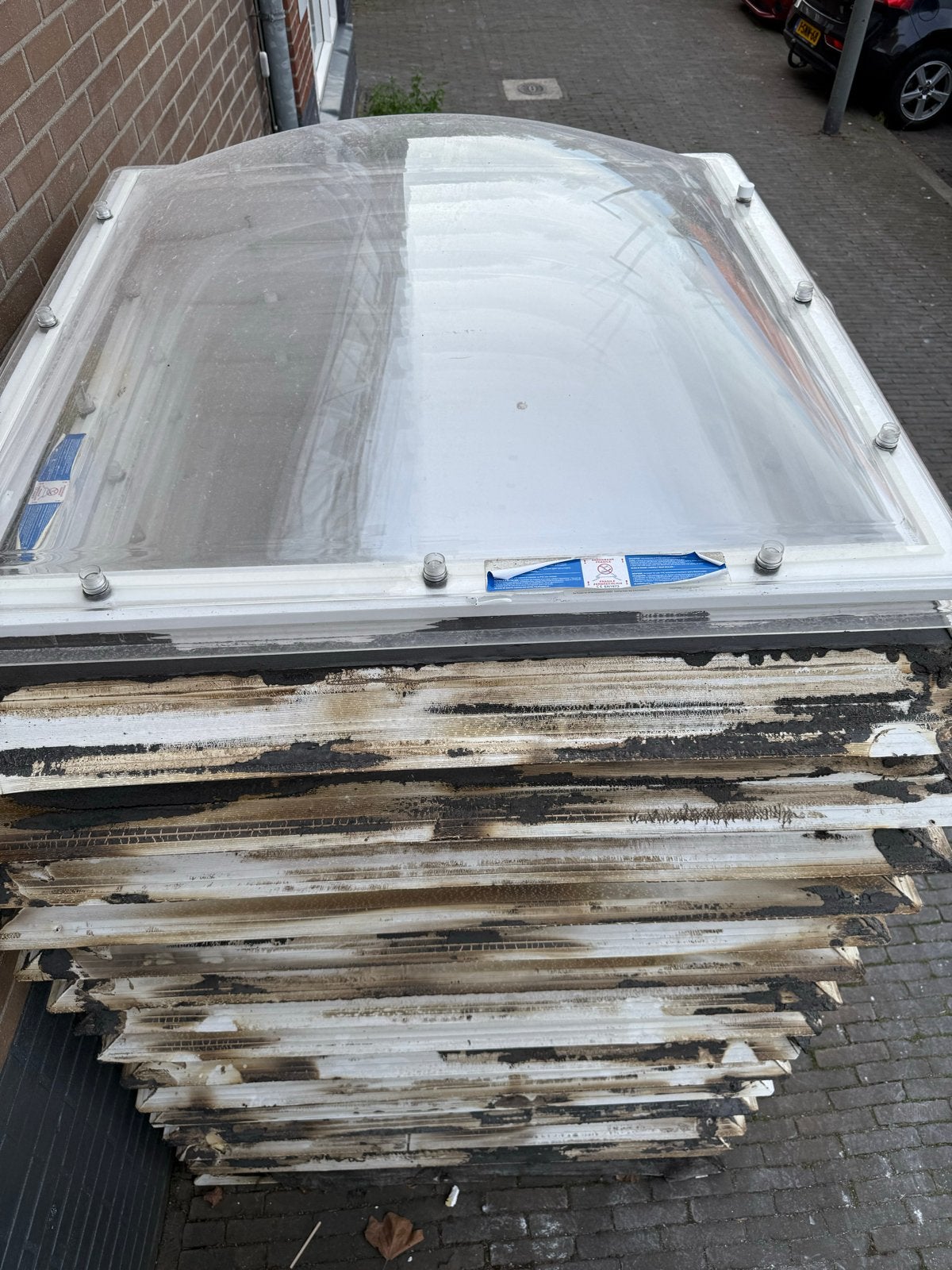 16x Lichtkoepel 3-wandig Acrylaat Opaal/Helder 100x100 cm, Doe-het-zelf en Verbouw, Ophalen, 80 tot 120 cm, 80 tot 120 cm, Zo goed als nieuw