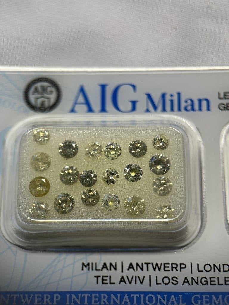 20 ronde brillianten 2.27 ct aig certif. (1358), Ophalen of Verzenden, Zo goed als nieuw