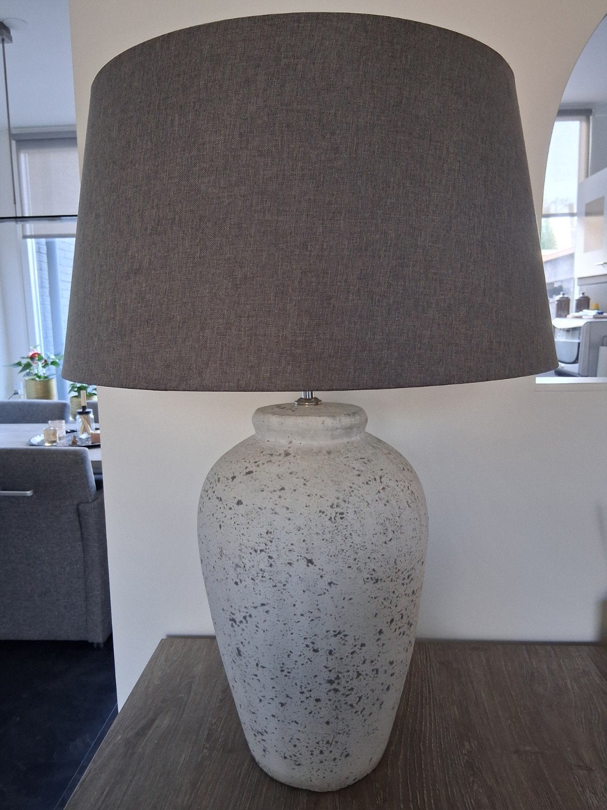 Zo goed als nieuwe vaaslamp met antraciet lampenkap, Huis en Inrichting, Ophalen