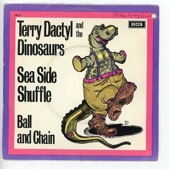 Single- Terry Dactyl & the Dinosaurs uit 1972- made in holla, Gebruikt, Ophalen of Verzenden, Beschermende buitenhoes, Pop