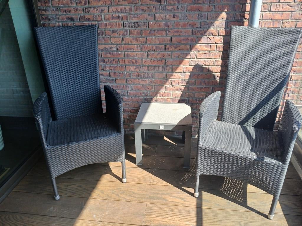 Tuinstoelen + tafeltje P&R Design, Tuin en Terras, Tuinstoelen, Ophalen, Gebruikt, Kunststof