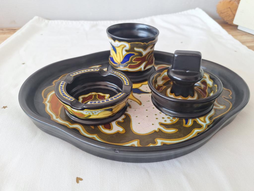 Art deco tabakset | Plateel | Gelria Arnhem – ca. 1930, Antiek en Kunst, Ophalen