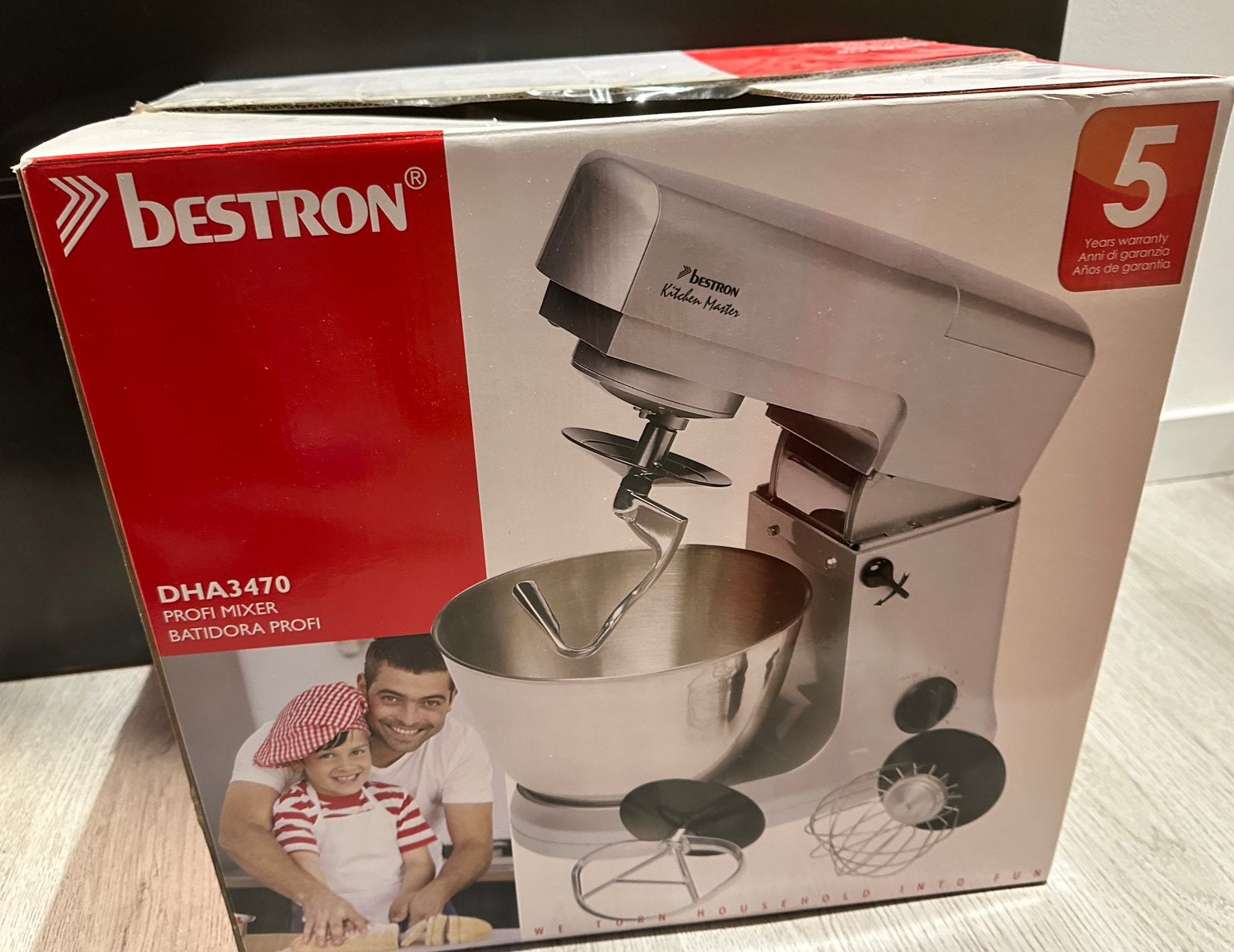Bestron Profi Mixer DHA3470, 4 liter of meer, Ophalen of Verzenden, Nieuw, 3 snelheden of meer