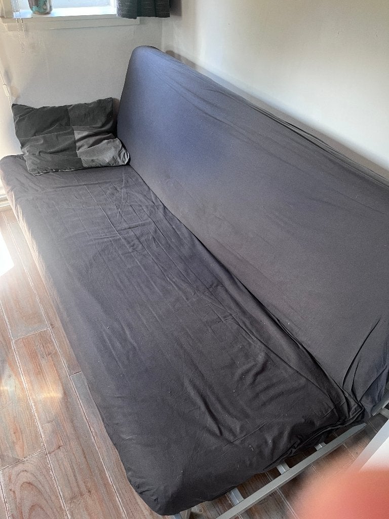 Slaapbank, Ophalen, Gebruikt, Tweepersoons, Blauw