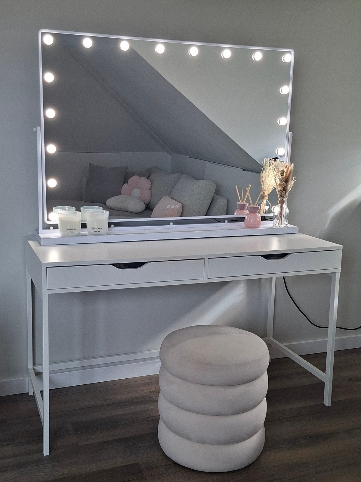 Hollywood Spiegel met Verlichting - Perfect voor Make-up, Ophalen, Zo goed als nieuw, 100 tot 125 cm, Minder dan 100 cm