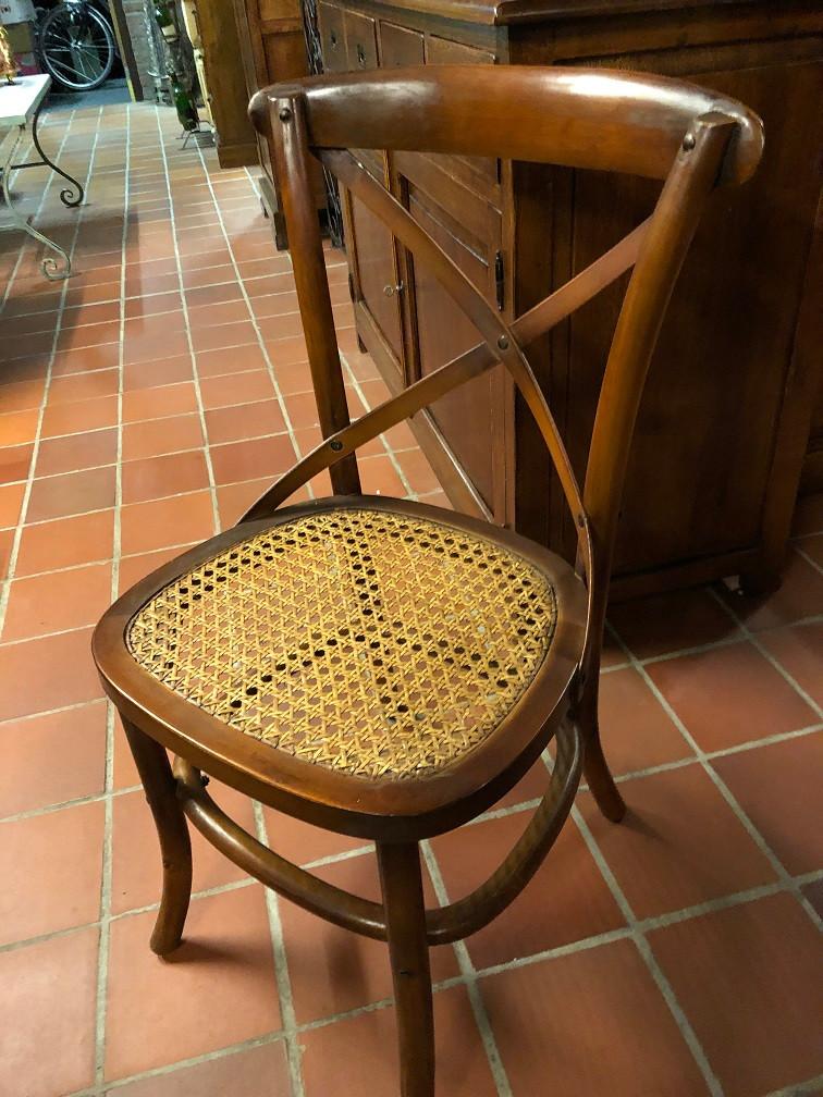 8 nieuwe stoelen Eichholtz Crossed eiken met rieten zitting, Huis en Inrichting, Stoelen, Ophalen, Bruin, Delfweg 52 Noordwijkerhout