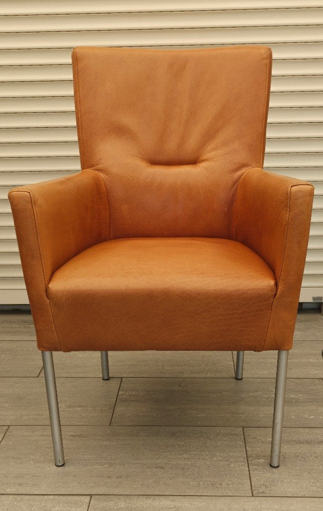 Leren stoel, Huis en Inrichting, Stoelen, Ophalen, Gebruikt, Bruin, Leer