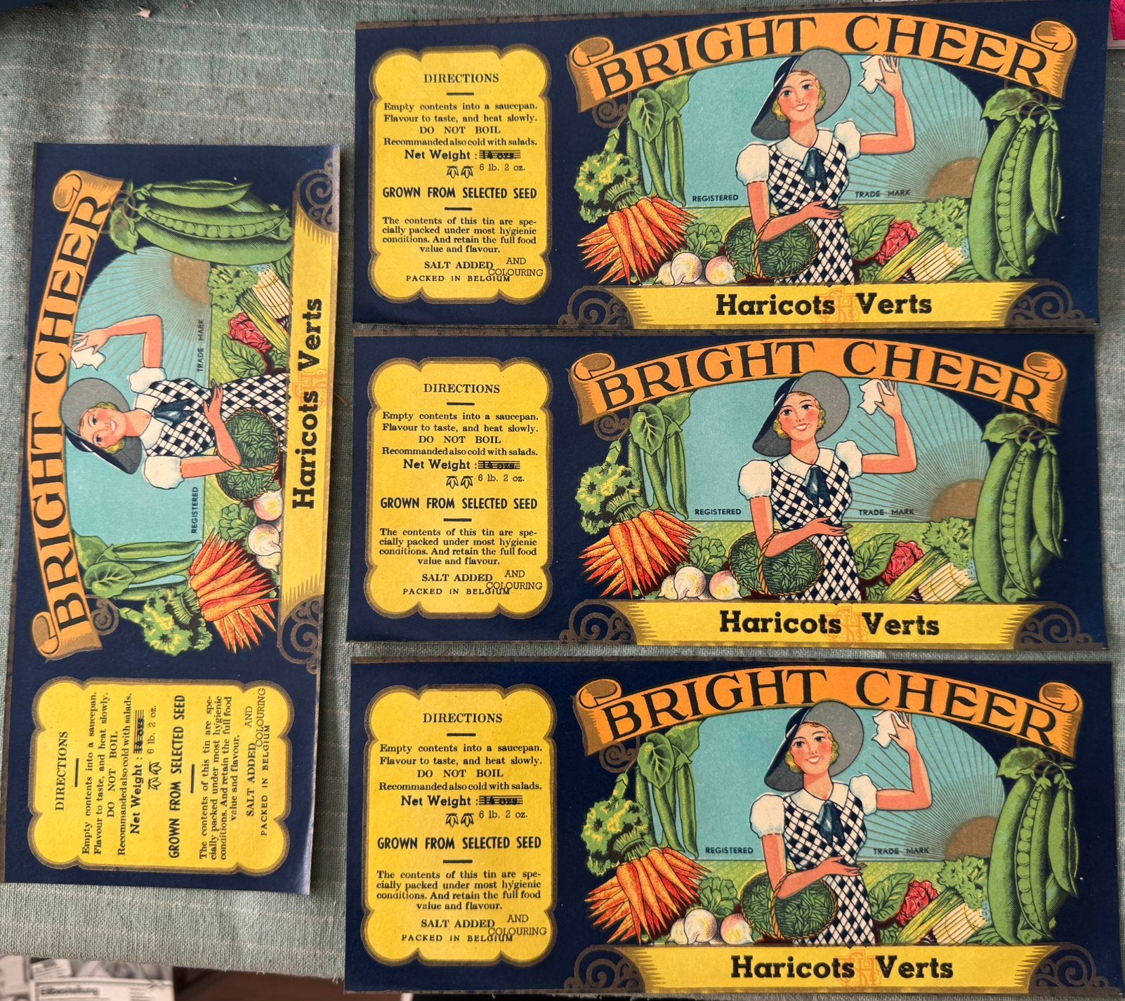 Vintage etiketten voor conserven blikken, Verzenden, Nieuw, Verpakking