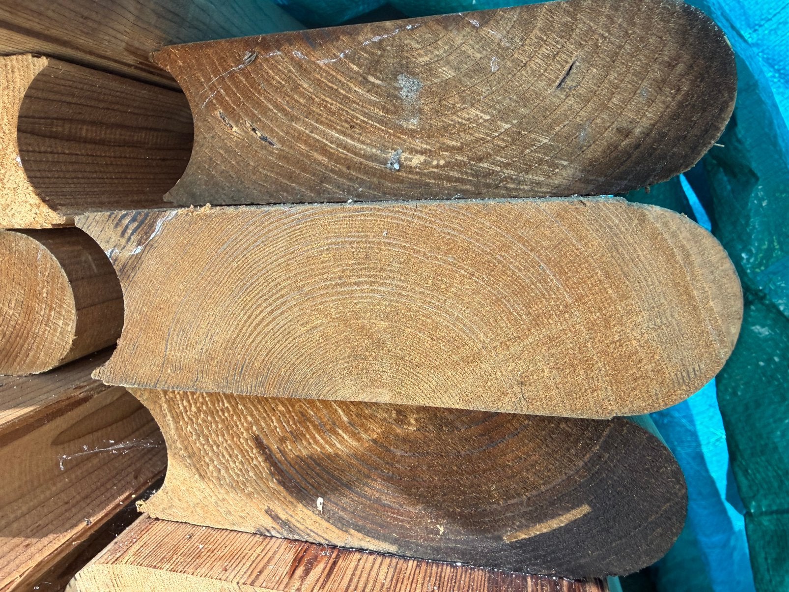 Te koop: Hottup balken thermowood voor renovatie/zelfbouw, Ophalen of Verzenden, Zo goed als nieuw, Plank, 50 mm of meer
