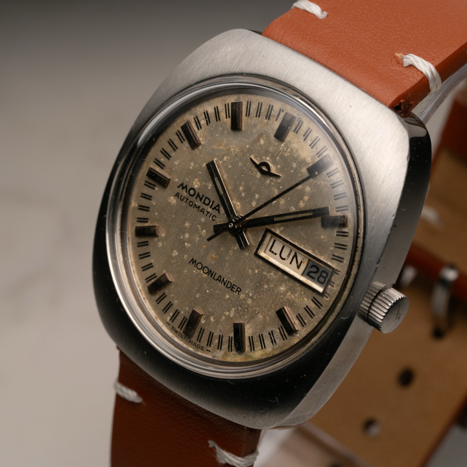 Mondia Moonlander Automatic Horloge - Vintage Herenhorloge, Overige merken, Staal, Polshorloge, Ophalen of Verzenden