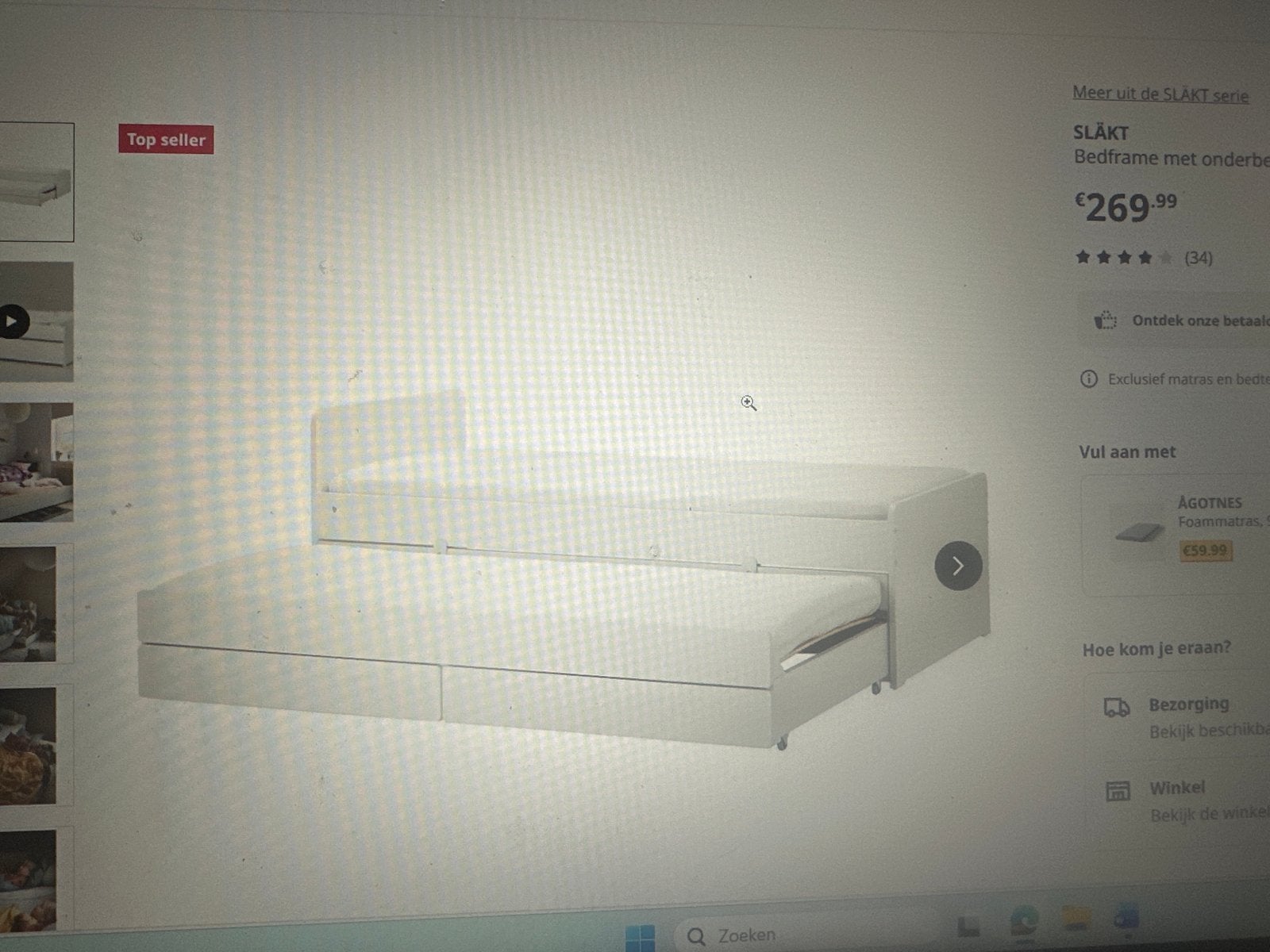 IKEA SLÄKT + Onderbed (topstaat!) – Geen logeer-stress! 💥, Huis en Inrichting, Ophalen, 90 cm, Eenpersoons, Wit