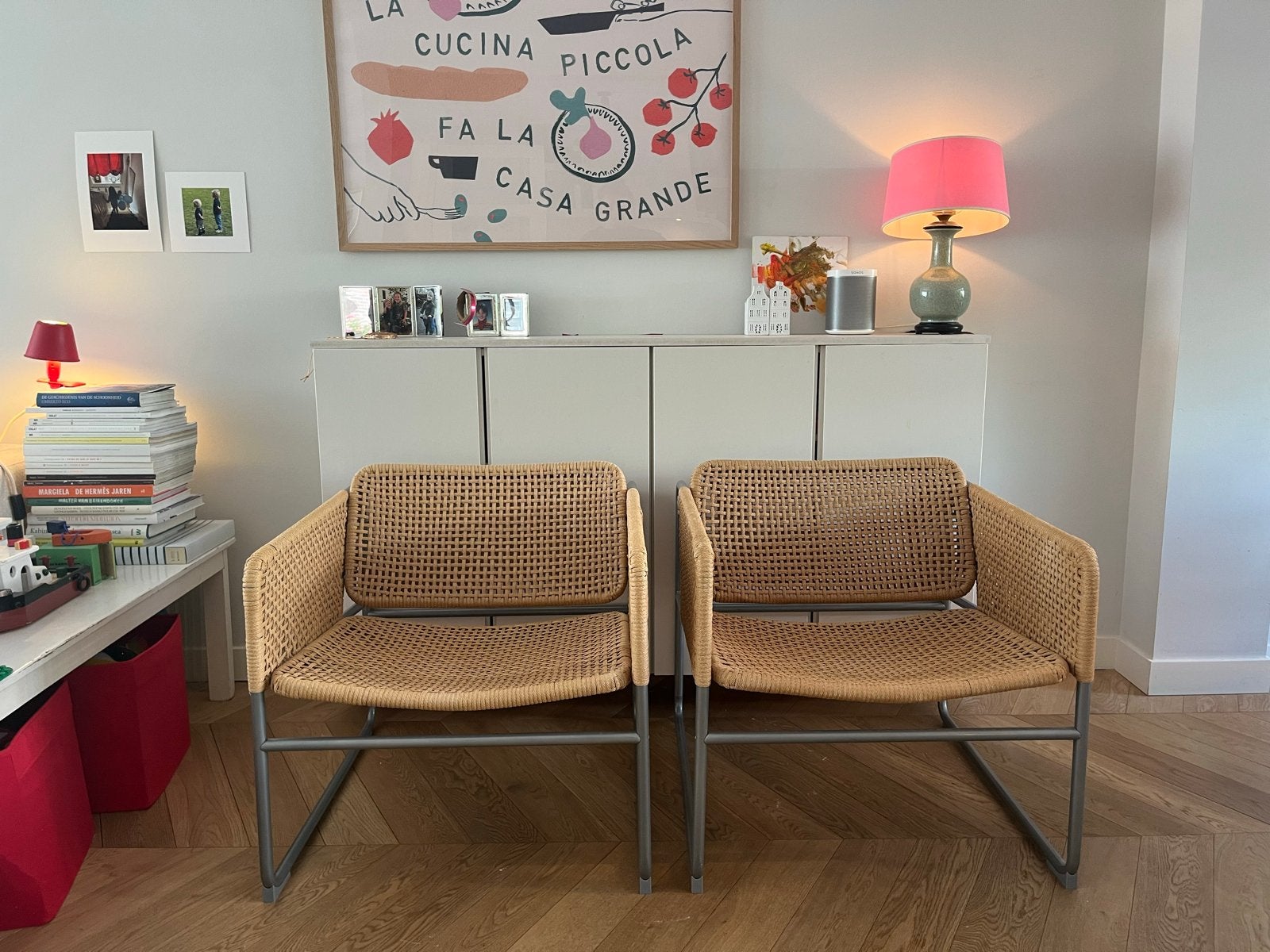 Set van 2 Piet Hein Eek x IKEA fauteuils met metalen frame, Ophalen, Gebruikt, Twee, Overige kleuren