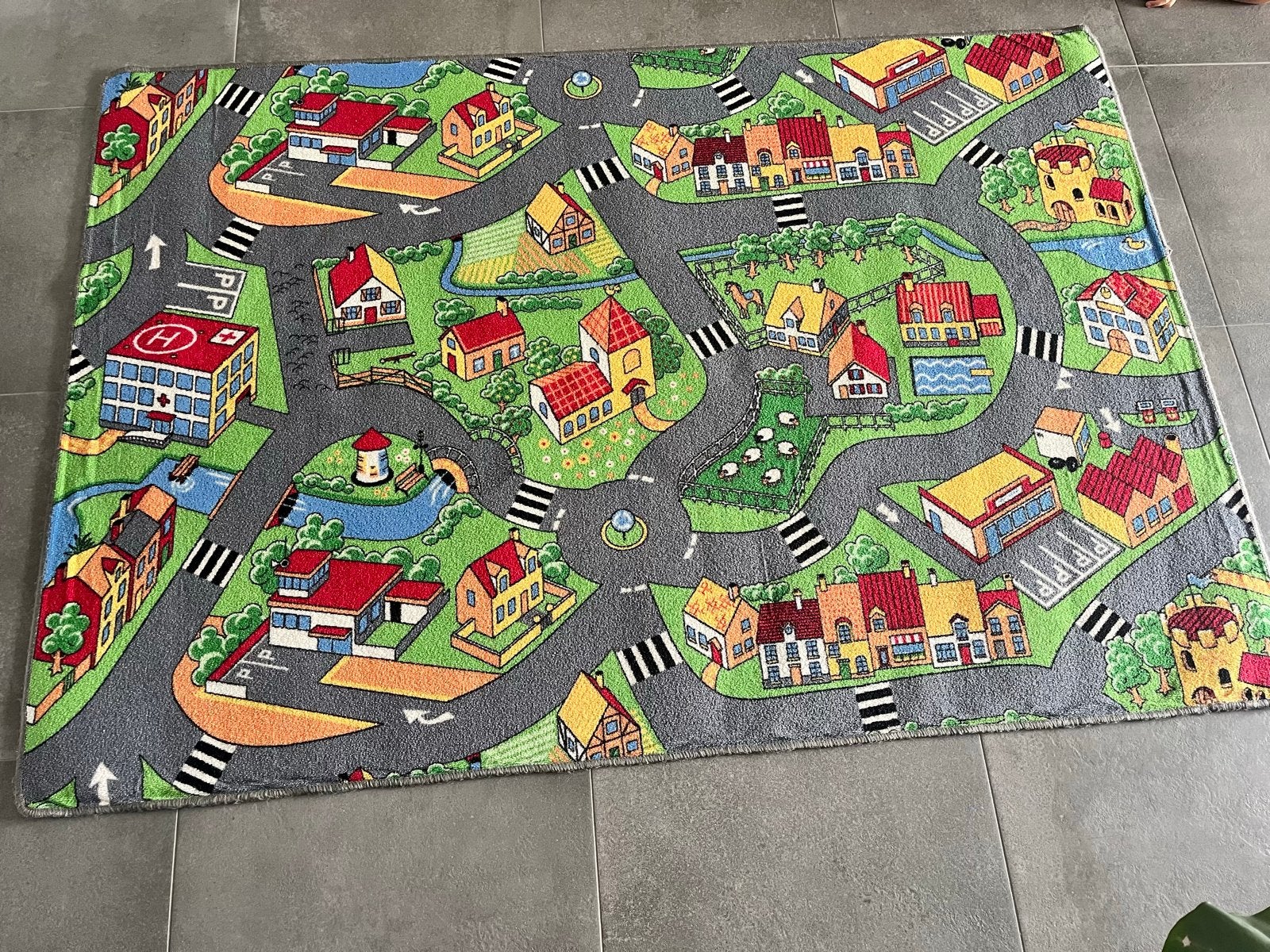 Speelkleed met wegen en gebouwen, Kinderen en Baby's, Speelgoed | Speelkleden, Ophalen, Gebruikt