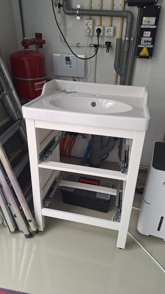 Wastafelmeubel Hemnes + RUTSJÖN, Ophalen, Zo goed als nieuw, Wastafel