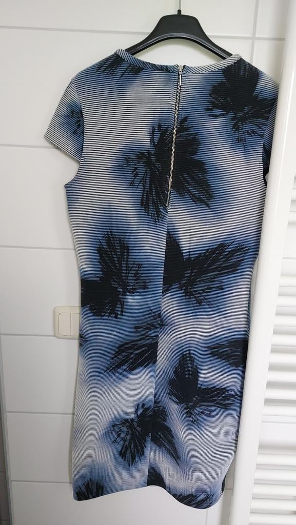 Zomerjurk van Hugo Boss met palmboomprint en ritsdetail, Maat 38/40 (M), Blauw, Ophalen of Verzenden, Boven de knie