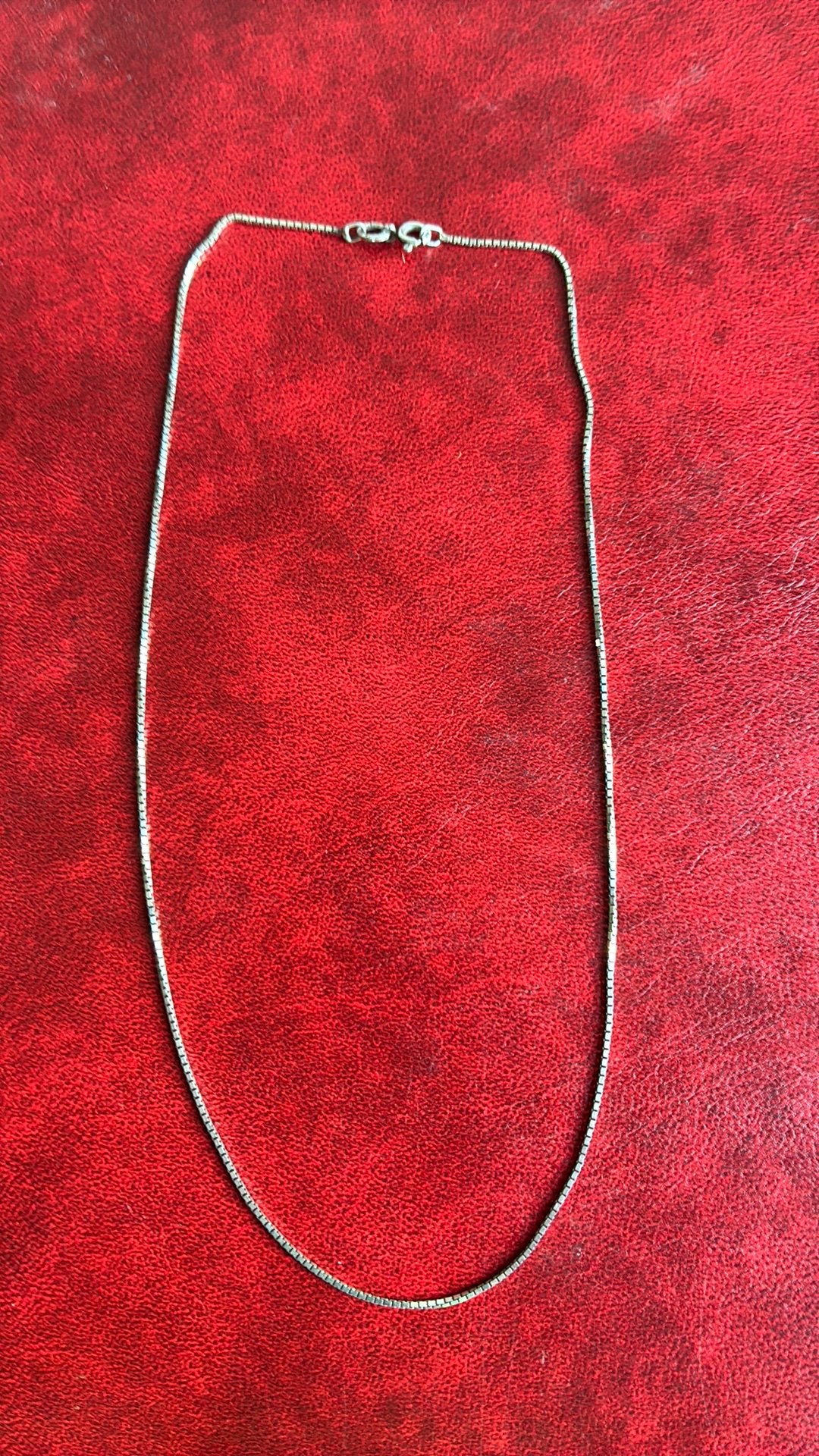 835 zilver ketting 38 cm 1 mm venitiaanse schakel, Ophalen of Verzenden, Zo goed als nieuw, Zilver, Zilver