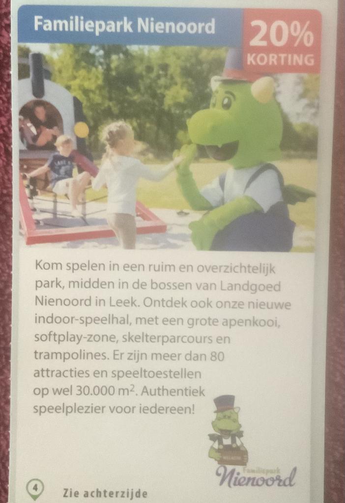 Familiepark Nienoord In Leek Voordeelbon, Tickets en Kaartjes, Recreatie | Pretparken en Attractieparken, Drie personen of meer