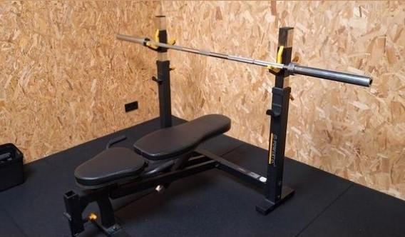 Powertec WB-OB Olympische squat en benchpress, Ophalen, Zo goed als nieuw, Fitnessbank