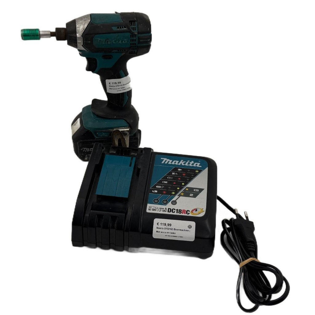 Makita DTD152 Boormachine | Met accu en lader, Doe-het-zelf en Verbouw, Gereedschap | Boormachines, Boormachine, Gebruikt, Dordrecht@usedproducts.nl