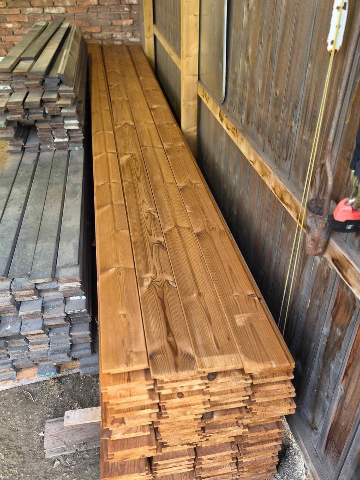 Thermisch Gemodificeerd Vuren Houten Planken 130st 450cm,, Minder dan 25 mm, Nieuw, Ophalen of Verzenden, Plank
