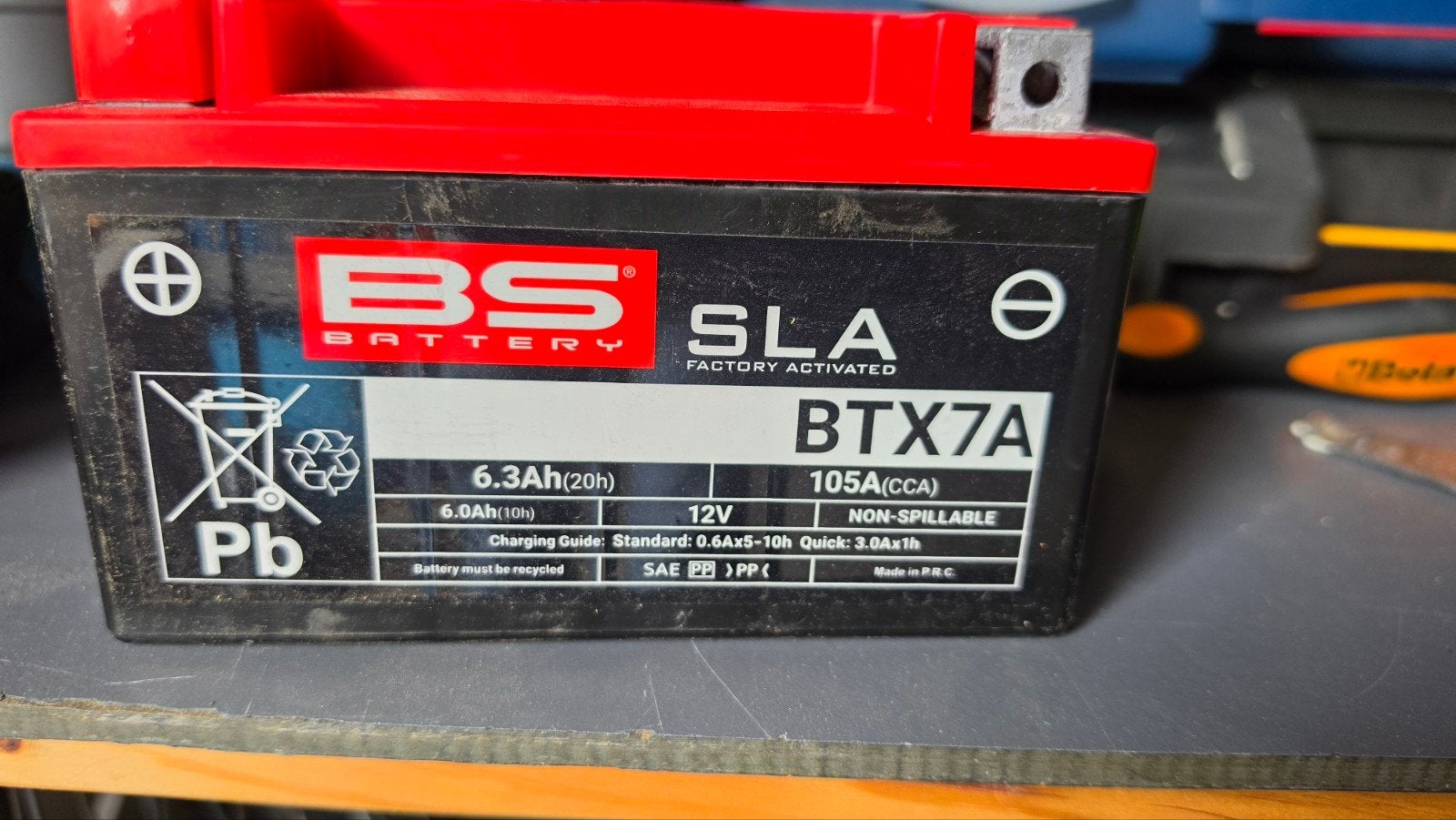 BS Battery SLA BTX7A Accu - 12V 6.3Ah, Ophalen of Verzenden, Gebruikt