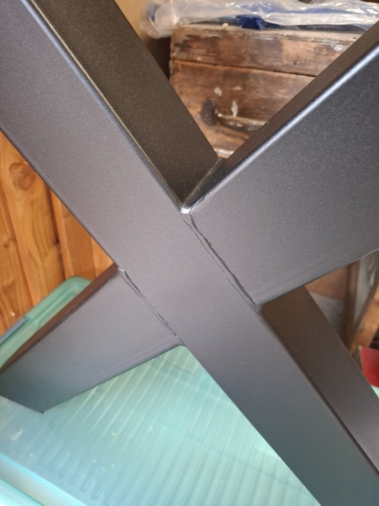 Stalen X-poot zwart gecoat - Nieuw, Tafelpoot, 50 tot 100 cm, Vierkant, Nieuw