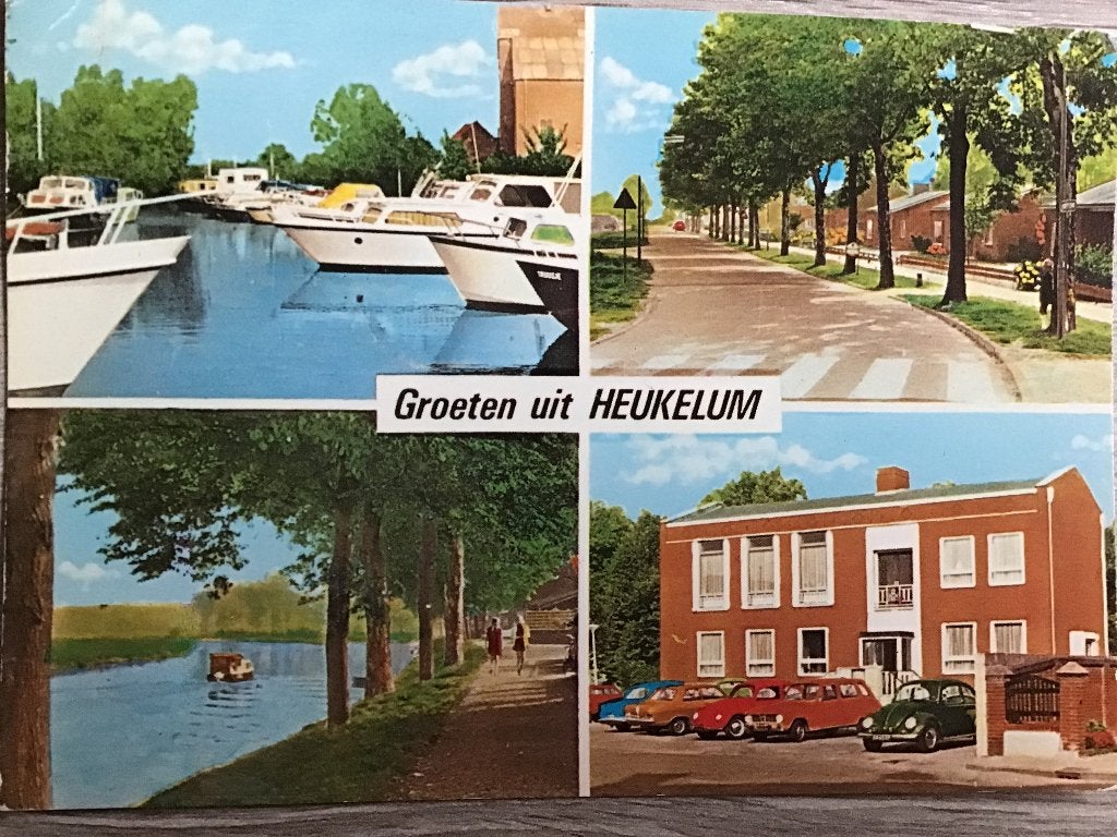 Ansichtkaart Groeten uit Heukelum  Jachthaven, De Linge 1984, Ophalen of Verzenden, 1980 tot heden, Gelopen, Gelderland