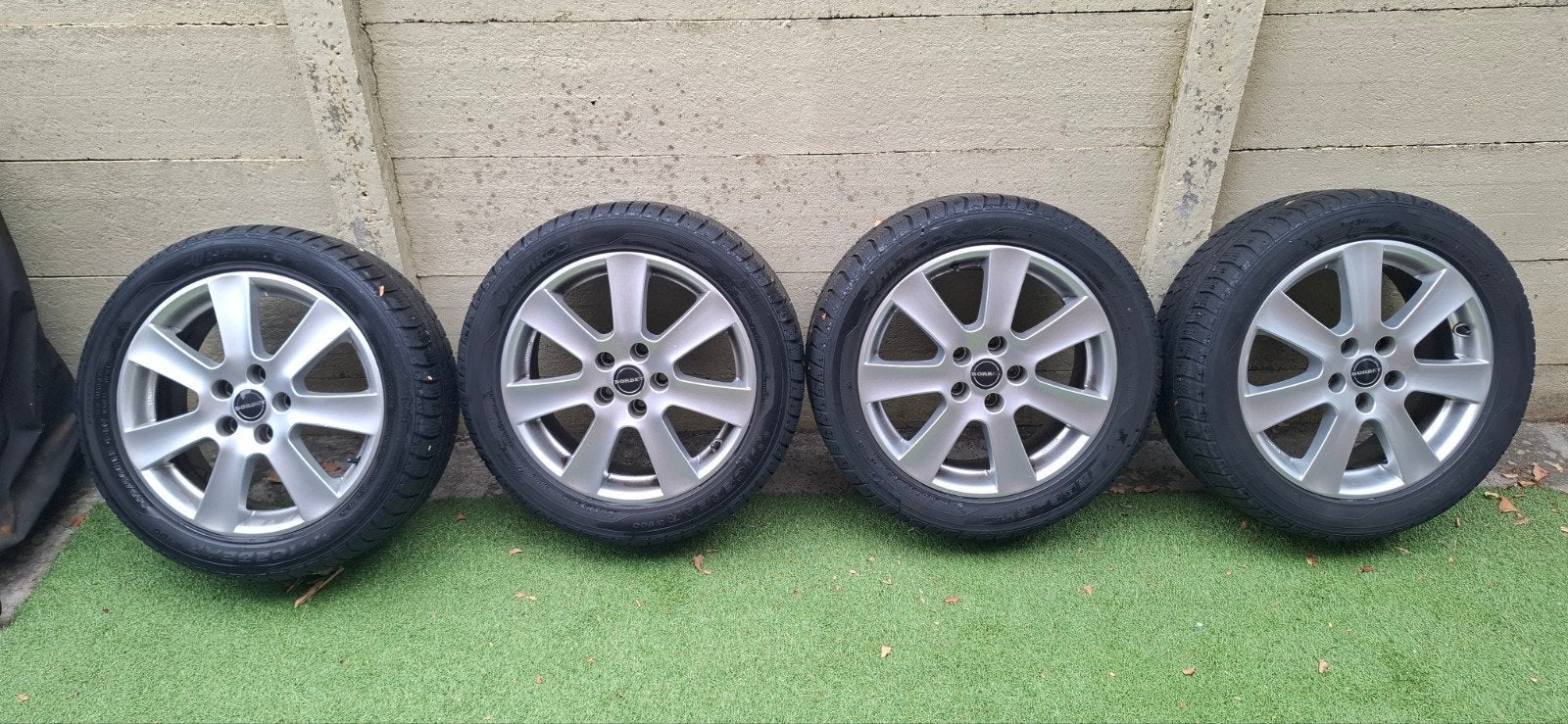 17 inch lichtmetalen velgen"Borbet" met Hankook winterbanden, Ophalen, Gebruikt, 17 inch, Winterbanden